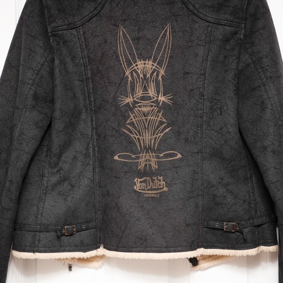 Von Dutch Faux Suede Biker Jacket - Picture 3 of 8